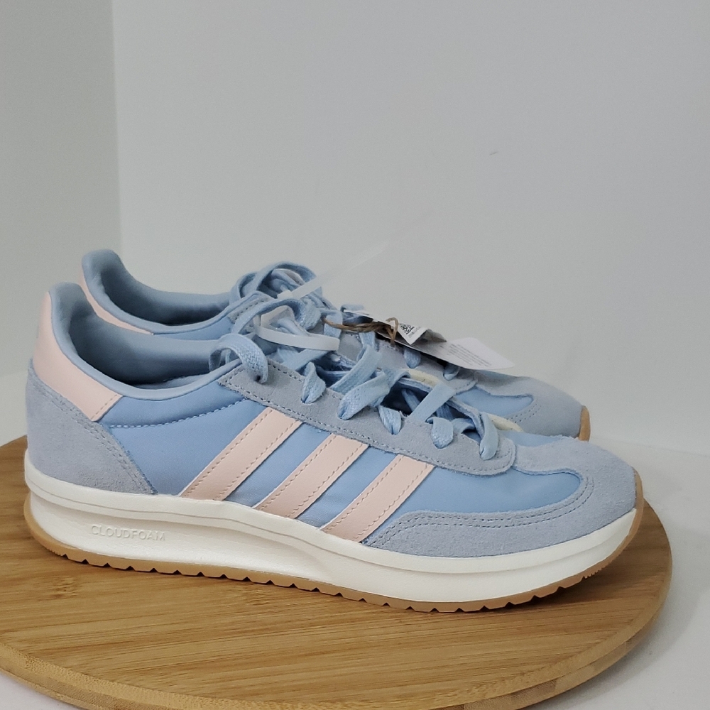 Adidas Run 70's 2.0 Cloudfoam Women's Comfort Sneakers Pastel Blue and Pink 7.5